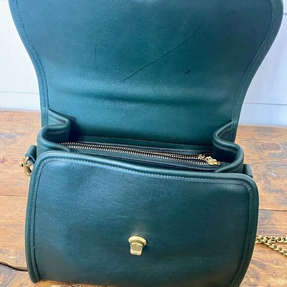 Coach Vintage Manor Leather Top Handle Satchel in Bottle Green #9977 - Picture 8 of 16